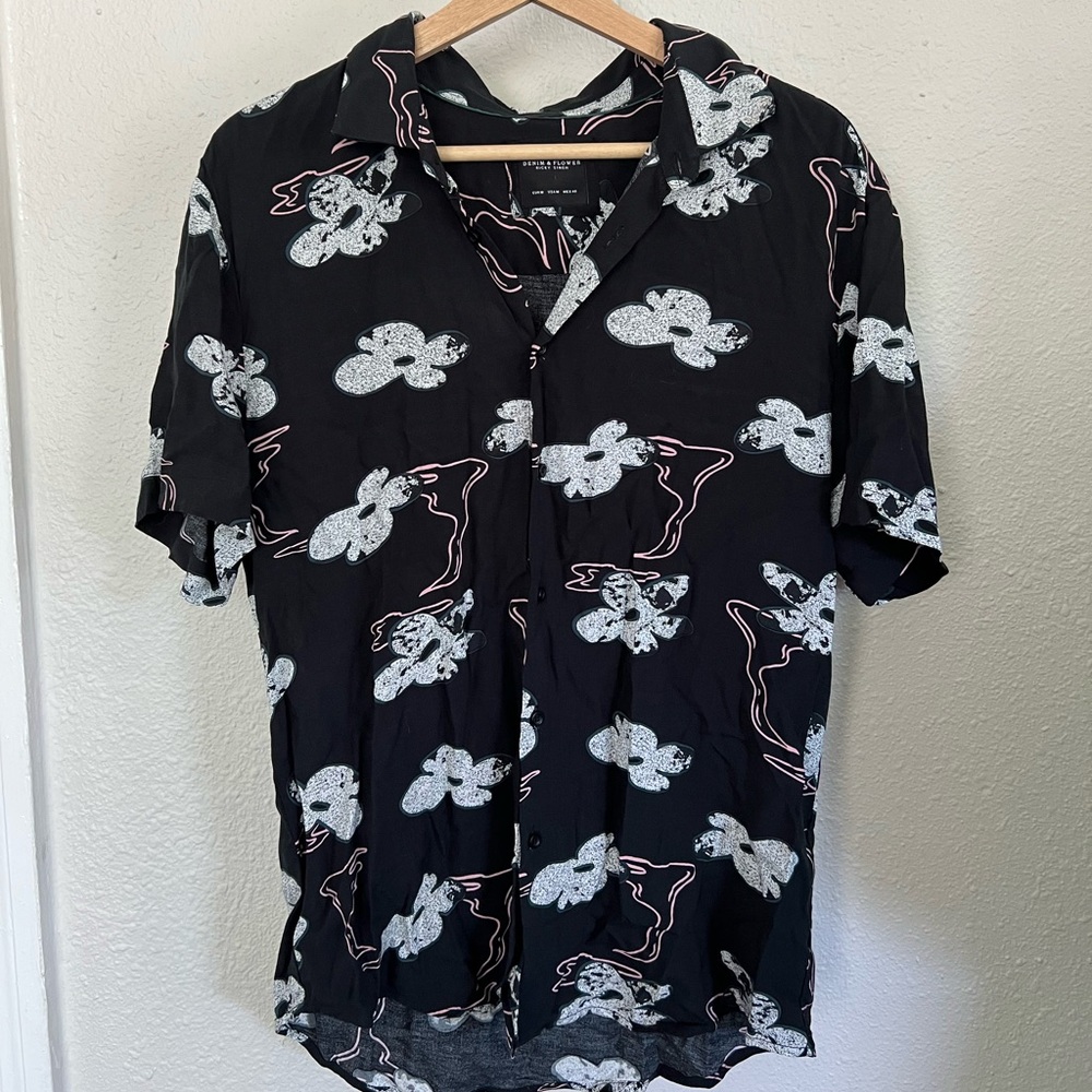 Denim & Flower Short-Sleeve Button-Up